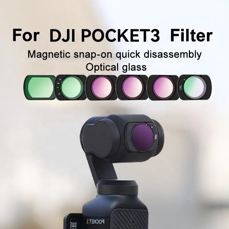 HONGDAK Professional Optical Glass ND 8/16/32/64 CPL Black Diffusion 1/4 Filter Kit Magnetic Len Filter for DJI OSMO Pocket 3