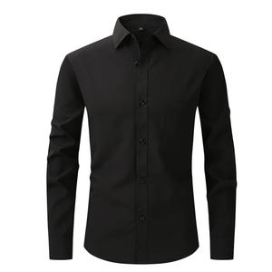 Chemise habillée professionnelle en flanelle pour homme, extensible dans quatre directions, anti-boulochage, manches longues, taille américaine, pour le bureau et les occasions décontractées - Product Image 6