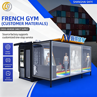 Studio de fitness modulaire préfabriqué en conteneur, salle de sport portable personnalisée en conteneur pour centre de fitness commercial extérieur
