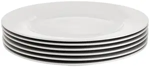 Custom Logo Printed White Porcelain Dinner Plates Ceramic Plates For Restaurants Dinner Plates In Bulk