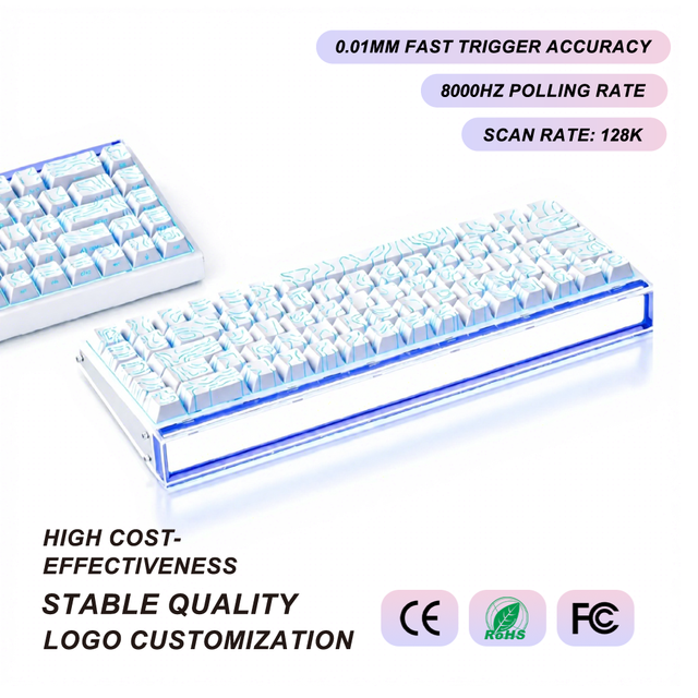 68 Keys Mechanical Gaming Keyboard RGB Backlit USB Type C Wired Anti Ghosting Programmable Compact for PC Laptop