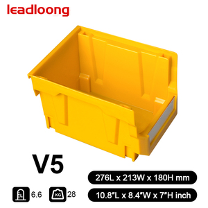 LEADLOONG V5 Caja de piezas de plástico PP amarillo 10,8*8,4 * 7in Rectángulo Contenedor de almacén Organizador de herramientas Almacenamiento 27,6*21,3*18cm - Product Image 2