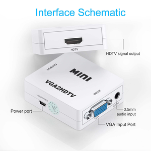 Черный 1080P <span class=keywords><strong>Mini</strong></span> <span class=keywords><strong>VGA2HDMI</strong></span> VGA к HDTV конвертер адаптер - Product Image 4