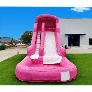 Grand toboggan gonflable portable rose <span class=keywords><strong>avec</strong></span> <span class=keywords><strong>piscine</strong></span> pour fête de filles en plein air - Product Image 5