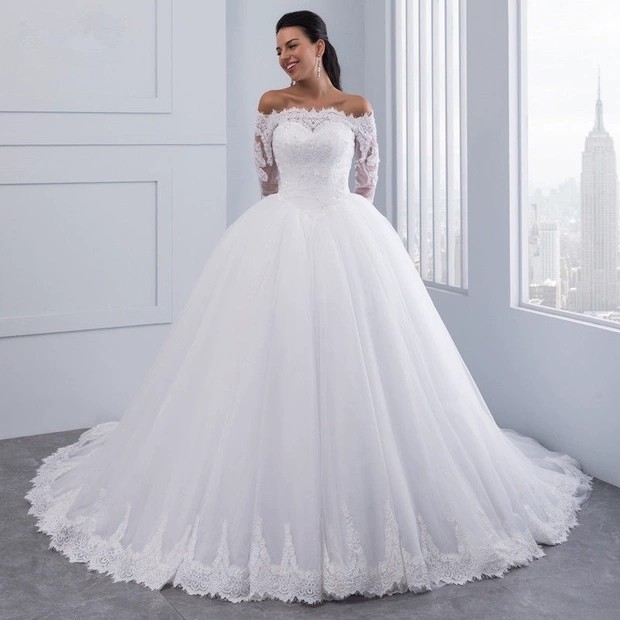 knee length dresses for ladies Slim White Wedding Dress