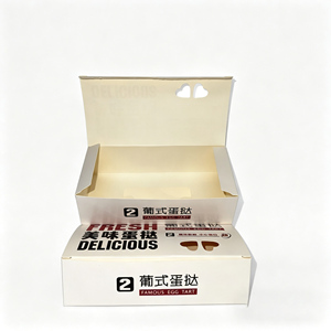 Premium Quality White Cardboard Egg Tart <strong>Box</strong> for Gift Packaging Custom Logo Printed Pastry <strong>Box</strong> - Product Image 2