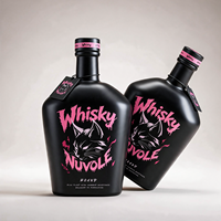Bouteille de vin en verre 750 ml à prix d'usine, bouteilles de liqueur blanches vides, bouteille de whisky polygonale avec boîte en verre