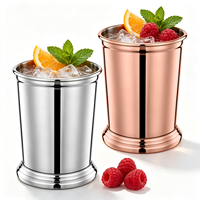 350ml Gelas Mint Julep Stainless Steel 12oz Mug Koktail Logam Poles Cermin Gelas Anggur Anti Pecah Peralatan Bar untuk Pesta Rumah Bar