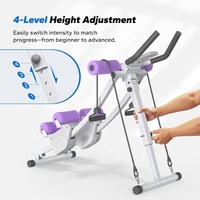 Wellshow Sport Ab Trainer Machine 440 LBS Home Gym Équipement d'entraînement Dual Tracks Pliable Mountain Climber Bancs Racks