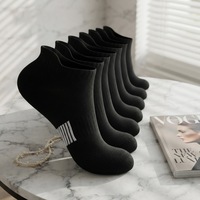 Chaussettes de sport en coton noir tricoté pour adultes FALARY, taille 43-46 (8 paires)