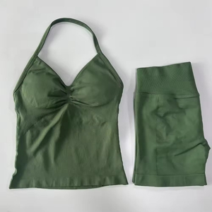 Dfyoga Set da Palestra 2 Pezzi, Canotta Traspirante e Pantaloncini a Vita Alta Senza Cuciture, Abbigliamento Fitness, Activewear per Allenamento - Product Image 6