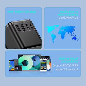 Adaptador <span class=keywords><strong>de</strong></span> Viaje Universal <span class=keywords><strong>de</strong></span> Escritorio <span class=keywords><strong>de</strong></span> 17.5W para Múltiples Dispositivos, <span class=keywords><strong>Cargador</strong></span> <span class=keywords><strong>de</strong></span> Pared USB <span class=keywords><strong>de</strong></span> 4 Puertos con Enchufes para UE, EE. UU., Australia y Reino Unido - Product Image 6