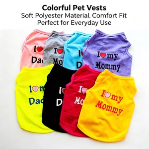 Chaleco de punto <span class=keywords><strong>para</strong></span> perro directo de fábrica con estampado de 'I Love My Daddy Mommy', camiseta sin mangas <span class=keywords><strong>para</strong></span> cachorro - Product Image 2