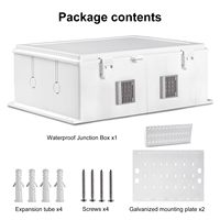 Boîtier de raccordement électrique extérieur en ABS et boîtier de batterie avec ventilation de dissipation thermique, panneau de montage interne et couvercle à charnières