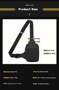 Prezzo all'ingrosso yiwu ladies one-shoulder sling straps black men messenger borsa a tracolla personalizzata - Product Image 2