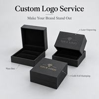 Boîte de rangement pour bijoux en similicuir robuste avec fermeture à pression élégante, intérieur en velours, logo personnalisé acceptable, idéale pour les cadeaux et la vente au détail