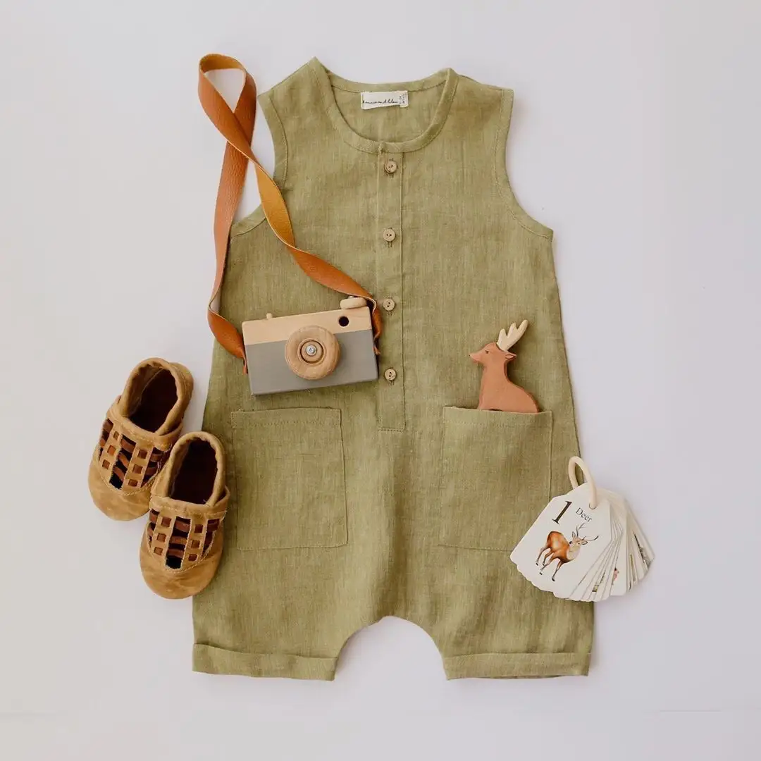 Baby Boy Sommer Kleidung Neugeborene Baby Kleidung Mädchen Kinder Kleidung Sommer Overalls Body suits Kleidung Stram pler Baumwolle Leinen Stoff