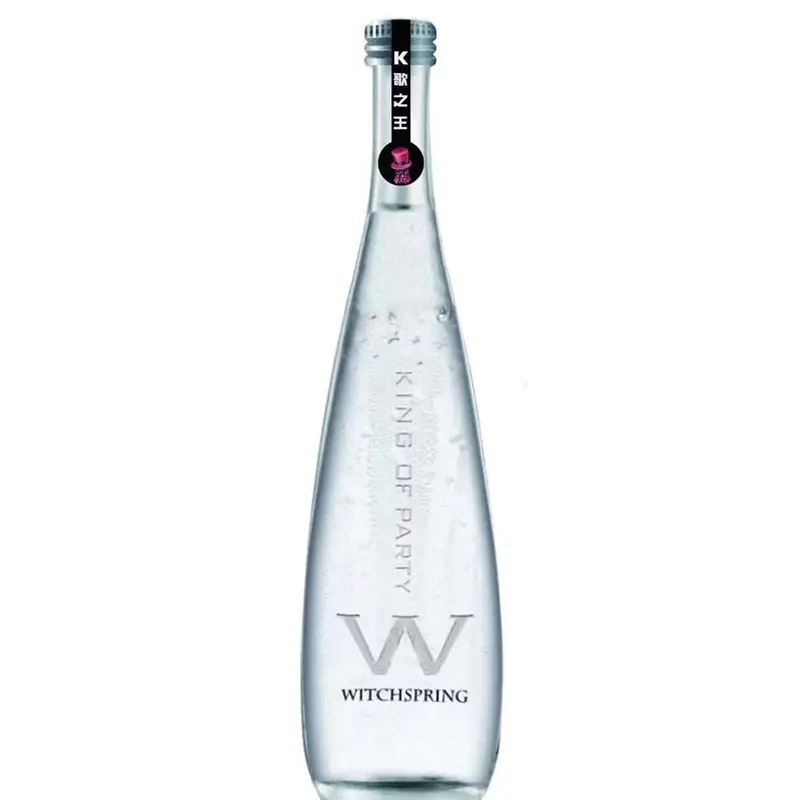 Özel Logo benzersiz Teardrops şekil temizle boş cam su şişeleri Soda suyu maden suyu şişeleri cam