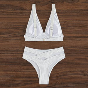 Wirefree XS широкий ремешок с <span class=keywords><strong>V</strong></span>-образным вырезом и высокой талией быстросохнущие сексуальные бикини и купальники - Product Image 5