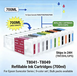 Cartouches rechargeables compatibles T8041-T8049 pour imprimantes SC <span class=keywords><strong>P6000</strong></span> P7000 P8000, capacité 700 ml, impression numérique - Product Image 1