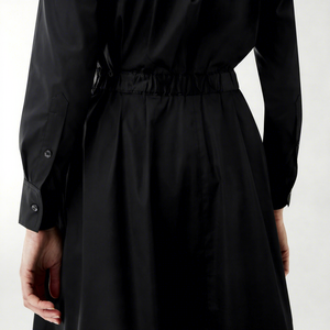 Robe longue en nylon et coton à manches longues pour femmes, tenue de bureau formelle, robe chemise pour dames - Product Image 4