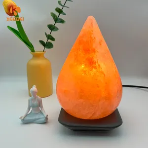 2024 Tränentropfenform himalaya rosa Fels Salzlampe mit Keramikbasis Premium handgefertigt Büro Heimdekoration Yoga Karneval Geschenk