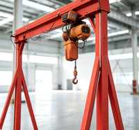 Mini-grue portique mobile à hauteur réglable 1-5 tonnes, équipement de levage d'atelier intérieur avec palan électrique 20m de portée, capacité 1 tonne, Anhui