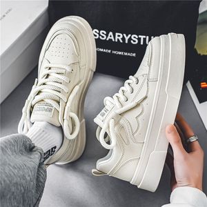 Versatile Men's Casual Sports Board <b>Shoes</b> Thick-Soled <b>White</b> <b>Leather</b> New Popular Waterproof Trendy Design Mesh for Spring Winter - Product Image 5
