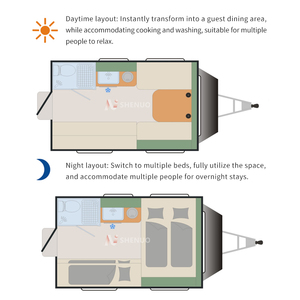 Remolque Camper Híbrido de 15 Pies con Cocina Deslizable, Toldo de 270 Grados, Uso Familiar, para Viajes por el Oeste Australiano, 4 Plazas, Carrocería Moderna de Aluminio - Product Image 5