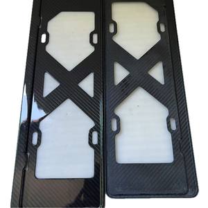 กรอบ<span class=keywords><strong>ป้าย</strong></span><span class=keywords><strong>ทะเบียน</strong></span>คาร์บอนไฟเบอร์4รูแบบยุโรปด้านหน้ากำหนดโลโก้ได้เอง - Product Image 5