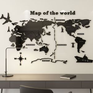 Mandao - Nuevo Mapa del Mundo 3D de Acrílico, Adhesivos de Pared Impresos con UV, Removibles, Ecológicos, Resistentes al Agua, Decoración del Hogar - Product Image 1
