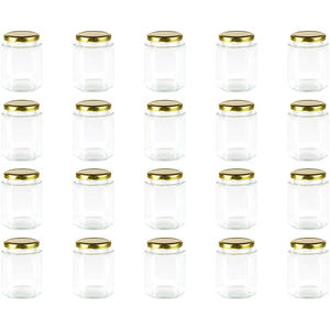 Pot en verre transparent rond de qualité alimentaire de 25 ml à 1000 ml pour confiture, miel, gelée, avec couvercle hermétique en métal - Product Image 1