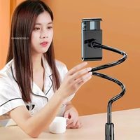 Support de téléphone 128cm Support paresseux Appuie-tête Lit 360 Flexible Long Arms Clamp Mount pour IPhone Samsung et appareil 3.5 ~ 6.7"