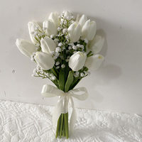 Bunga Tulip Buatan Tangan Sederhana, Lembut, Tahan Lama, Ringan, Bunga Baby's Breath Sutra, Simulasi Bunga Pernikahan, Perlengkapan Fotografi, Merek LQ