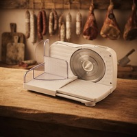 Trancheuse à viande électrique domestique 150W, boîtier en plastique pliable, pour viande congelée et bacon, certifiée UE/US, vente en gros d'usine OEM, machine de découpe