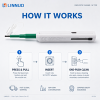 Stylo de nettoyage de fibres optiques SC One Click, outil de nettoyage de connecteurs 2,5 mm pour face d'adaptateur de traversée, sans solvant, 800 utilisations