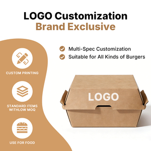 Wellons Custom logo Disposable Corrugated Paper Cardboard Snack Burger <b>Box</b> Packing <b>Lunch</b> <b>Box</b> - Product Image 6
