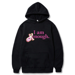 Maglione Casual in pile con cappuccio da donna da uomo '<span class=keywords><strong>I</strong></span> <span class=keywords><strong>Am</strong></span> Kenough' con lettere larghe stile Harajuku per l'inverno per <span class=keywords><strong>i</strong></span> fan della serie TV americana - Product Image 3