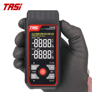 เครื่องวัดอุณหภูมิแบบสองช่องสัญญาณ TASI TA611B พร้อมจอ LCD บันทึกข้อมูลดิจิตอลผ่าน USB มาตรฐาน IP43 รองรับ OEM ODM ประเภท K วัสดุพลาสติก - Product Image 2
