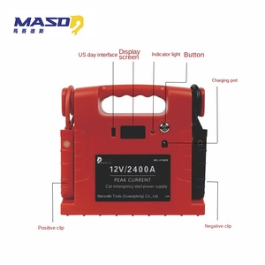 Démarreur d'urgence pour voiture 12V Rouge <span class=keywords><strong>Marseille</strong></span>, alimentation de secours, batterie lithium-ion, booster de batterie 16V haute capacité, aide à l'allumage en voiture, Chine - Product Image 1