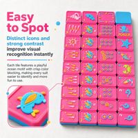 Jeu de Mahjong Américain 3D Imprimé avec Motifs de Créatures Marines Miniatures, 160 Tuiles PLA Écologiques, Jeu de Société Éducatif Familial à Effet 3D
