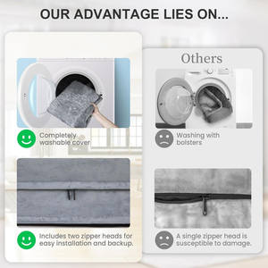 Cama ortopédica de lino para perros de alta calidad con cubierta interior impermeable Cama extraíble para mascotas Patrón sólido para gatos - Product Image 5