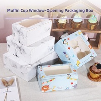 Boîtes d'emballage carrées haut de gamme pour gâteaux, en papier kraft durable, auto-érectrices, avec pelliculage mat, logo personnalisé, pour aliments, impression offset, éponge