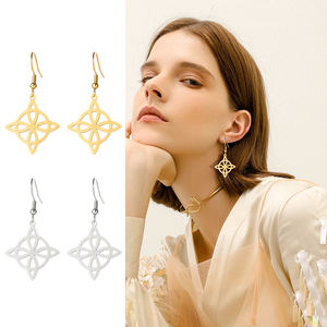 Myshape ต่างหูแม่มดแม่มด<span class=keywords><strong>คาถา</strong></span>สำหรับผู้หญิงเด็กผู้หญิงสแตนเลสสีทองเครื่องรางต่างหูทรงเรขาคณิตแบบห้อยเครื่องประดับ wiccan - Product Image 3