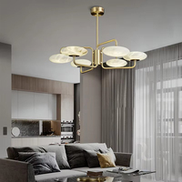 6 lustres en albâtre doré à bulles pour salle à manger, luminaires suspendus blancs en forme de globe pour îlot de cuisine, chambre à coucher