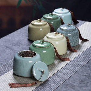 Pabrik MSH penjualan langsung Longquan keramik es retak besar Pot teh segel Jar - Product Image 2