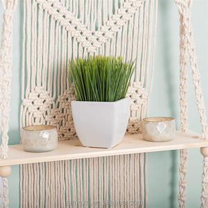 Hot Sale Boho Style Double Layer Wood <b>Shelf</b> Rope Woven <b>Floating</b> <b>Wall</b> Mount Tapestry Tassel for Home Wedding Decorations - Product Image 4
