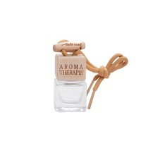 Diffuseur de parfum de voiture carré en verre de 8 ml avec couvercle en bois et barre transversale, vide, pour huiles essentielles