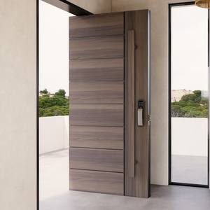 Puertas Pivotantes de Madera de Estilo Europeo para Entrada Principal de Villa, Puertas Exteriores Modernas de Madera de Nogal para Casa - Product Image 4