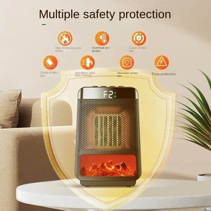 Nuevo Calentador Instantáneo de 1500W con Pantalla Digital y Temporizador, Llama Dinámica 3D, Soplador de Aire Caliente con Luz Nocturna Atmosférica y Asa - Product Image 6